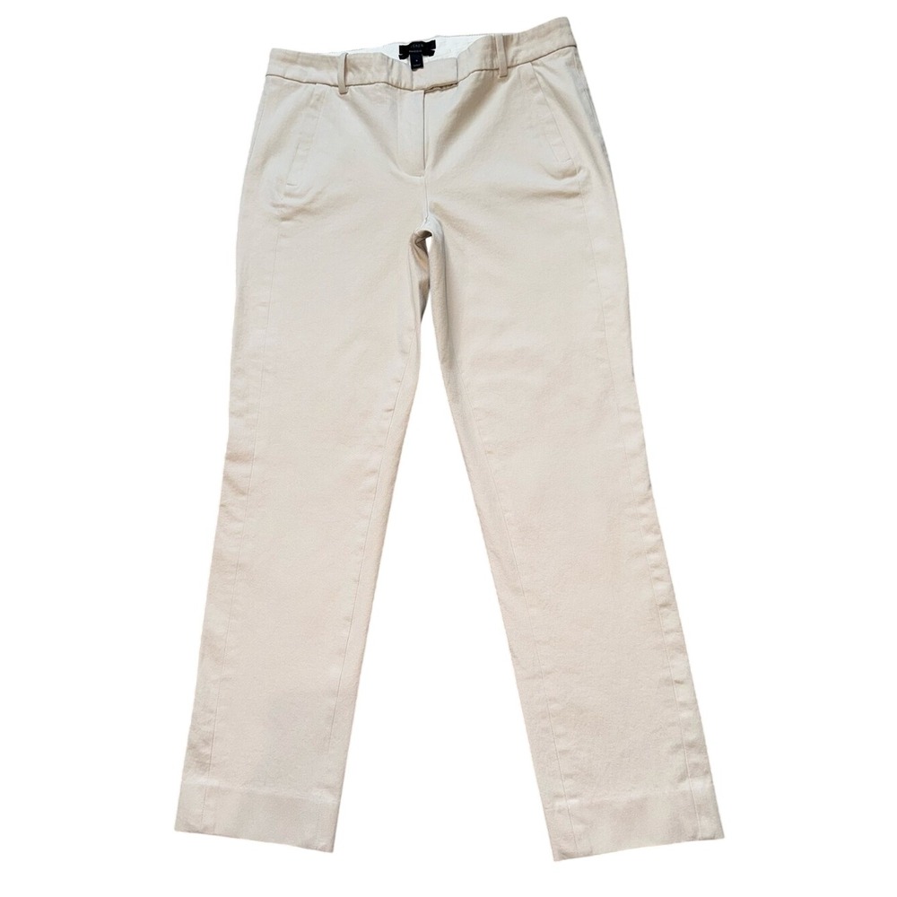 J.CREW Maddie Bi-Stretch Cotton Slim Work Pants Khaki Stone | Sz 8